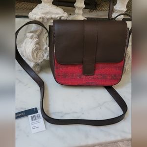 Pendleton leather/wool shoulder bag